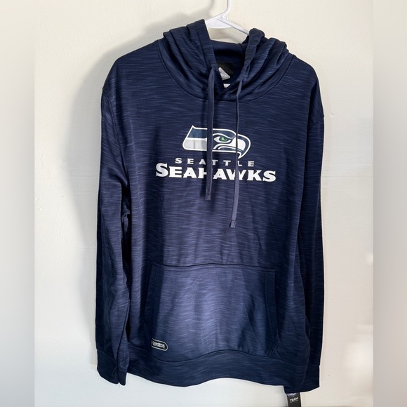 NWT NFL Seattle Seahawks Men’s Blue Hoodie Sweatshirt Size Large - Picture 1 of 7